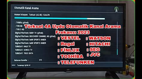 Türksat 4A Uydu Yeni Kanal Ekleme Frekansı 2023 YouTube