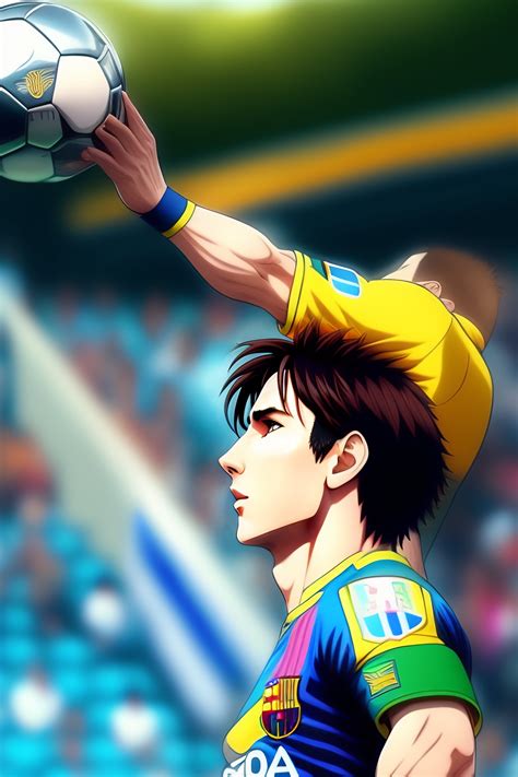 Lexica Lionel Messi Drawn As An Anime Character Lifting The World Cup