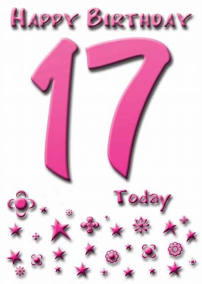 Birthday Happy 17th Seventeen Clipart Wishes Quotes
