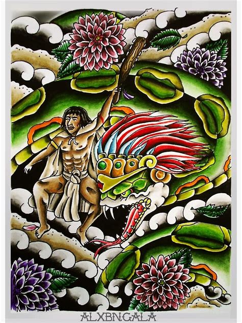 Quetzalcoatl Art Print By Alxbngala Redbubble