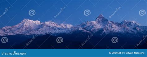 Panorama Dannapurna Himalaya Photo Stock Image Du Sunset Froid