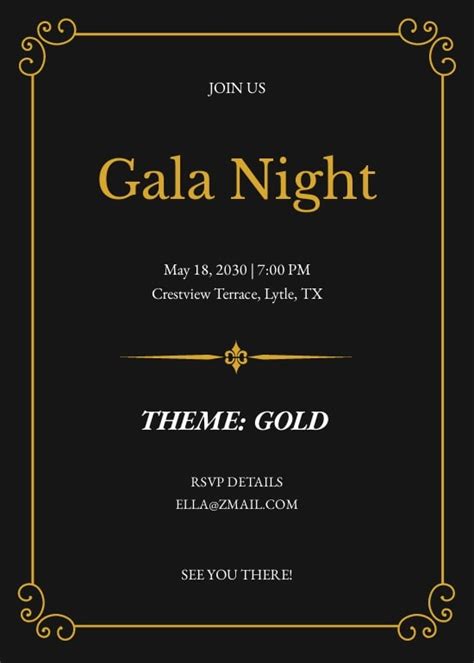 Gala Dinner Night Invitation Template Illustrator Word Apple Pages