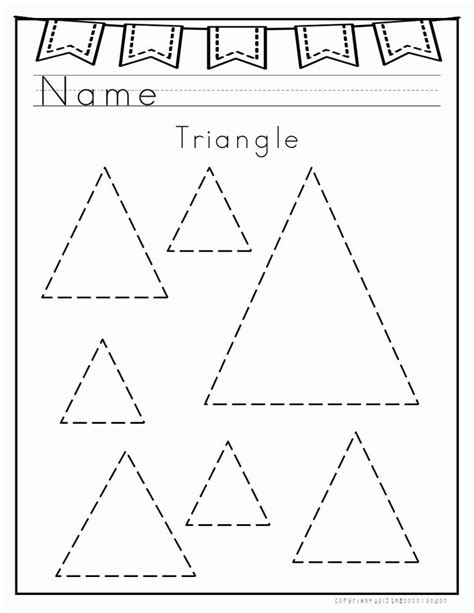 Triangle Tracing Worksheet For Preschool Triangle Worksheet Shapes Worksheets Shape Tracing