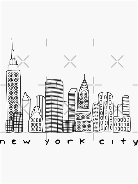 New York City Skyline Sticker For Sale By Trebuck Redbubble