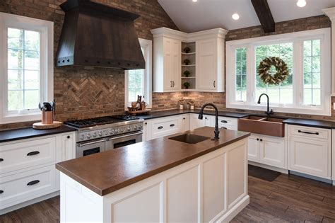 Antique white cabinets with clipped corners on the bump out sink, granite countertop, arched valance find and save ideas about off kitchen see. Queen Anne Lace Off White Inset Cabinets (Adkins ...