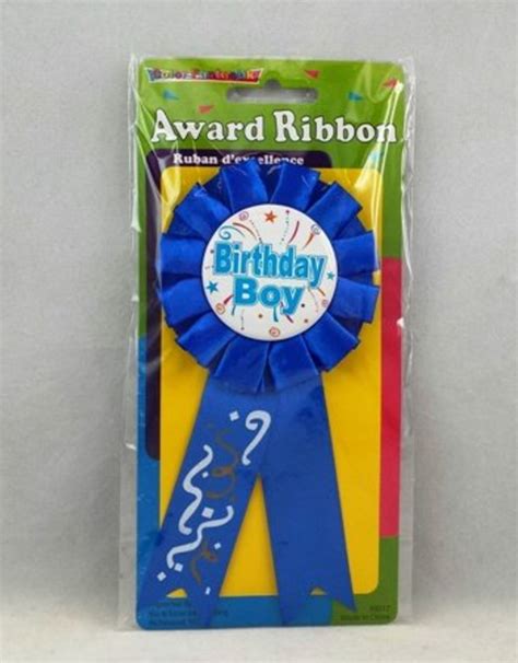 Happy Birthday Award Ribbon Boy Blue Samaroos Limited