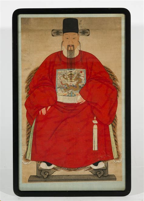 At Auction Chinese Ancestor Portrait Of General Or Court Official Late