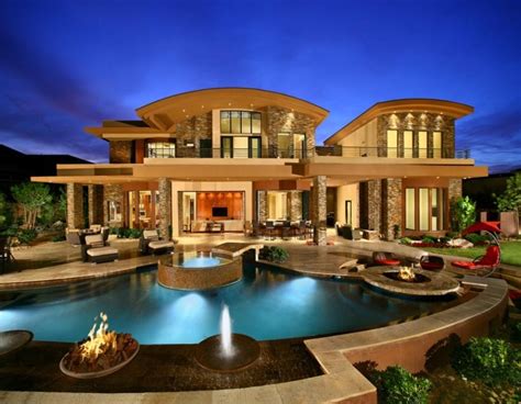 Glass Wall Pool Mansion Designs Dream Mansions Fancy