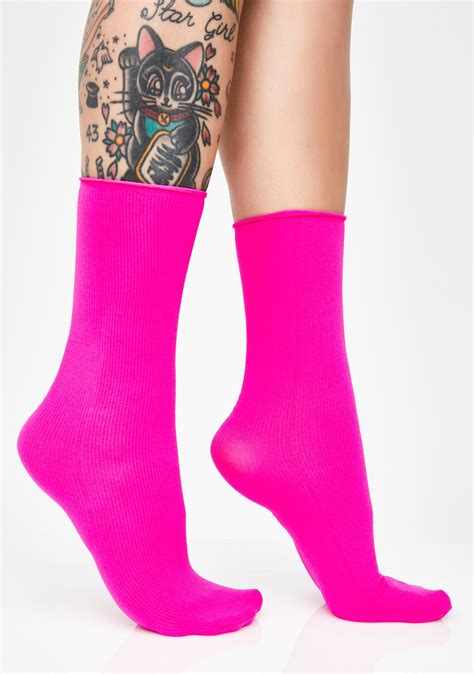 Neon Pink Socks Dolls Kill