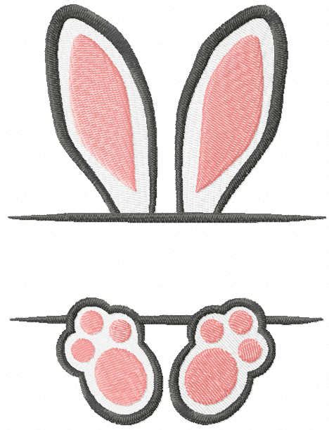 Print as many as you like! Easter Bunny Ears and Feet free embroidery design