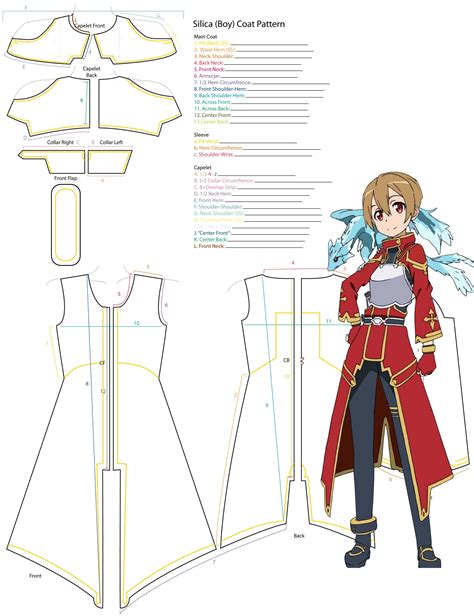 Boy Silica Overcoat Pattern Template By YumeLifeCosplay On DeviantArt