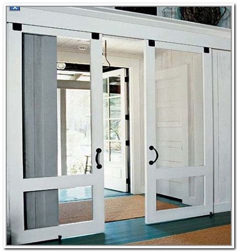 Would you like to have a screen door that leads to your back patio or deck? Sliding French Patio Doors With Screens | Home, Sliding screen doors, House design