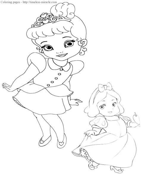 Gambar Disney Princesses Coloring Page Baby Pages Princess Di Rebanas