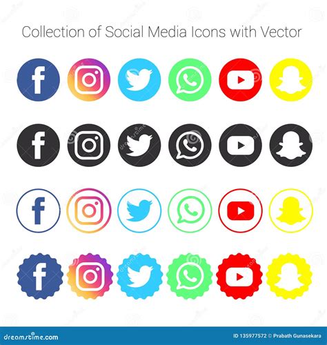 Collection Of Social Media Icons And Logos Editorial Photography