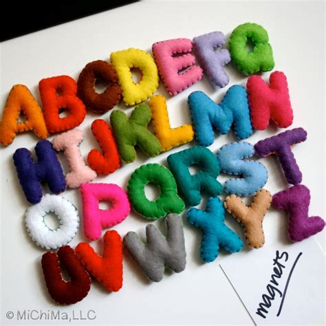 Stuffed Felt Alphabet Letter Magnets Upper Case Set By Michimallc 55
