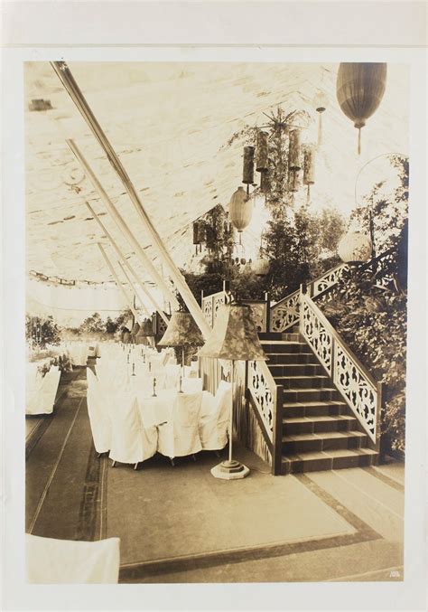 Five Vintage Photographs Of The Preparations For An Outdoor Party On