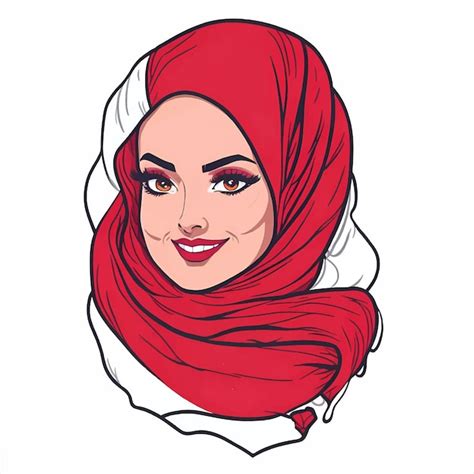 Femme Musulmane En Hijab Portrait Dune Jeune Fille Arabe En Robe Hijab Traditionnelle Vecteur