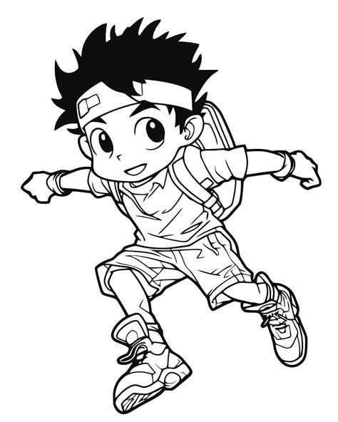 Anime Boy Running 23216621 Vector Art At Vecteezy