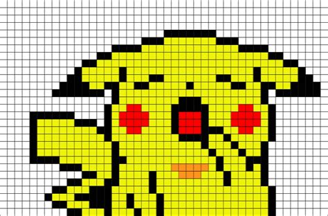 sleepy pikachu pixel art brik