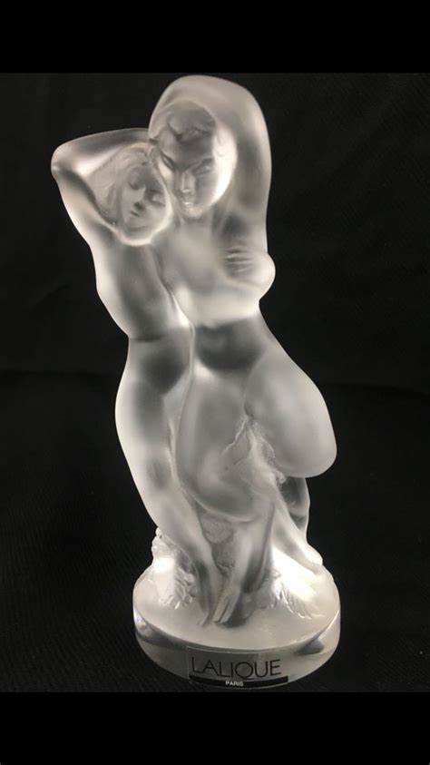 Original Lalique Crystal Nude Dancing Lovers Le Faune For Sale In
