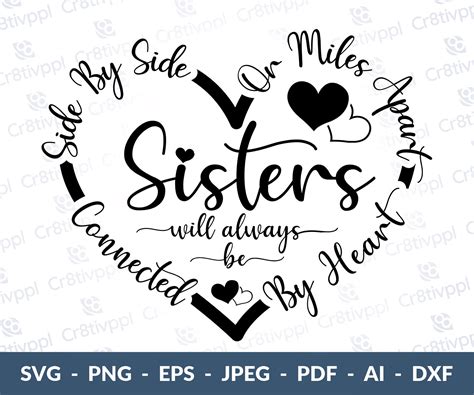 Best Sisters Svg Side By Side Sisters Svg Sisters Love Svg Etsy Uk