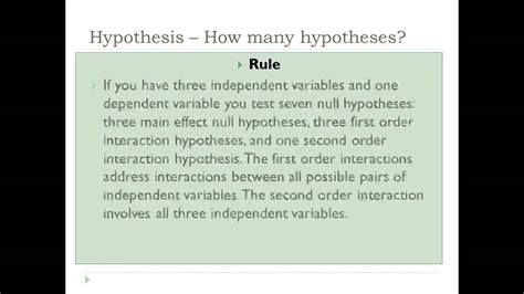 Developing A Quantitative Research Plan Hypotheses Youtube