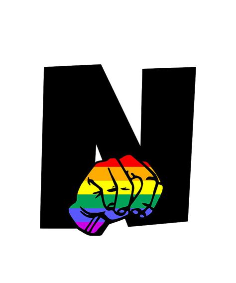 American Sign Language Letter N In Rainbow Colors Digital Art By Norman