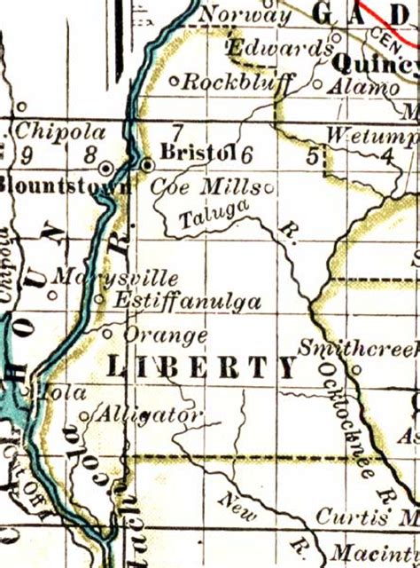 Map Of Liberty County Florida 1897