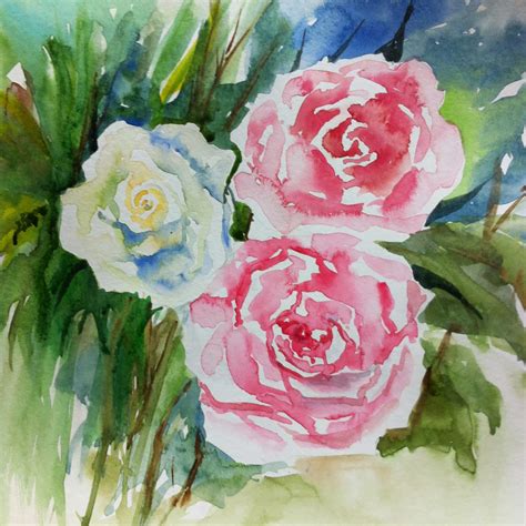 Watercolor Painting Roses Brushnpaper
