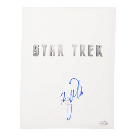 Zachary Quinto Signed Star Trek 8x10 Movie Script Cover Photo Acoa Pristine Auction