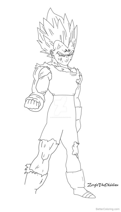 Super Sayian 6 Vegeta Free Colouring Pages