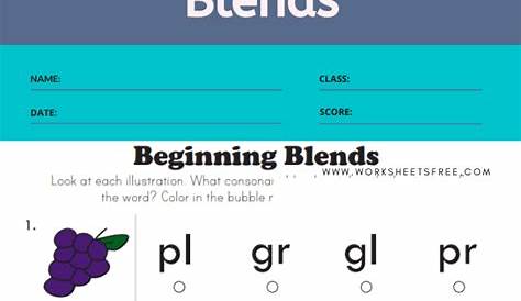 Beginning Consonant Blends - Phonics Worksheets Grade 1 in 2020