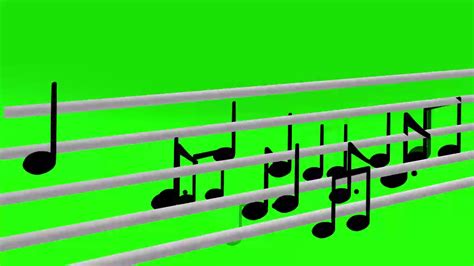 Green Screen Clips Music Notes On Score 3 Youtube