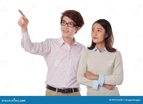 Look There Stock Photo Image Of Partner Pointing Young 99137638