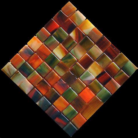 Autumn Squares Designer Glass Mosaics