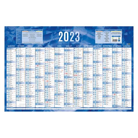 Calendrier Annuel Mural Année 2022 13 Mois Recto Blanc Verso 43 X