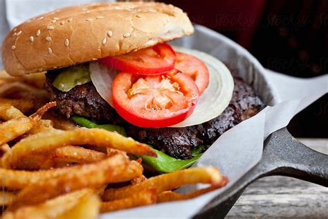 Burger And Fries Stock Image Everypixel