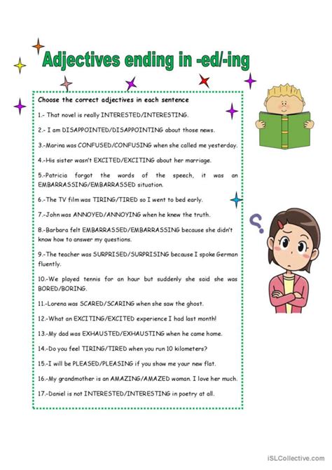 Adjectives Ending In Ed Or Ing English Esl Worksheets Pdf And Doc