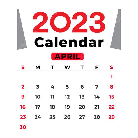 Gambar Vektor Kalender Bulan April 2023 Templat Untuk Unduh Gratis Di