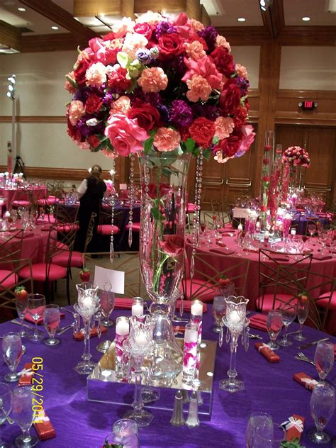 Pink And Purple Tall Centerpiece Pretty Stand And Like The Floating