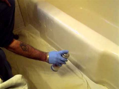 To apply paint to your bathtub with a brush, apply a thin coat, starting in one corner of the tub and working your way across with an even stroke. How to paint a tub pt4 - YouTube