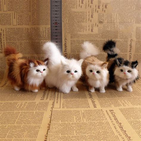 Dolls Simulation Kitten Realistic Cat Plush Toys Lifelike Fur Furry