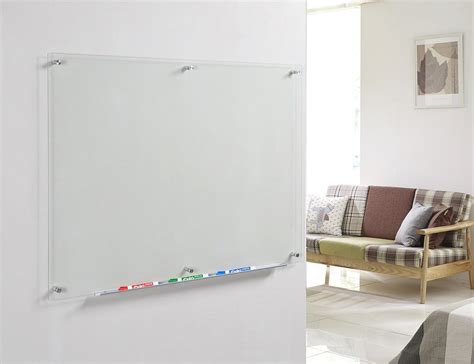 Clear Glass Dry Erase Board 35 1 2 X 47 1 4 With Aluminum Marker Tray
