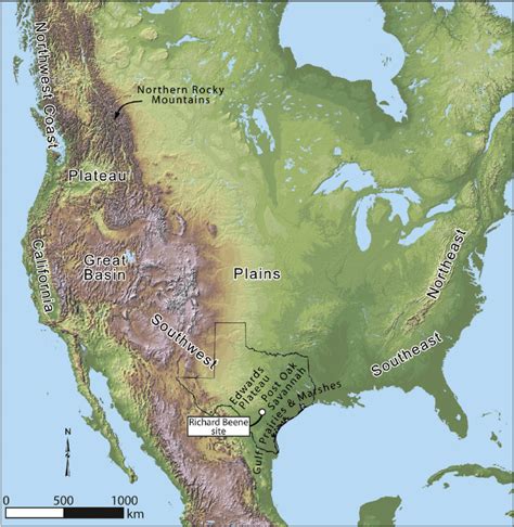 Physiographic Map Of North America Showing The Location Of The Richard