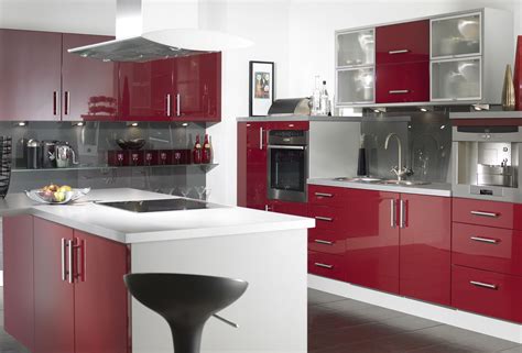 Red Gloss Kitchen Cabinets Anipinan Kitchen