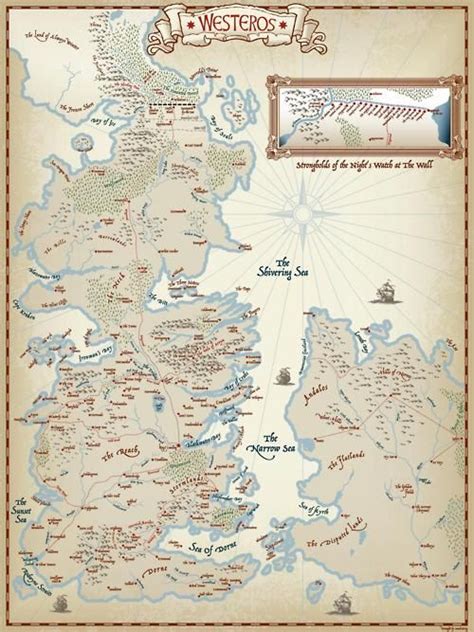 Westeros And The Land Across The Narrow Sea From A Song Of Ice And Fire