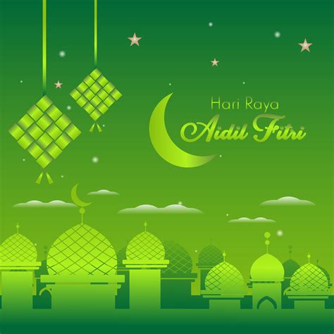 Eid Al Fitr Green Background For Islamic Festival 1104759 Vector Art At