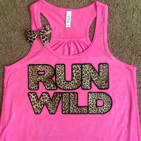 Run Wild Leopard Racerback Workout Tank Womens Fitness Ruffles