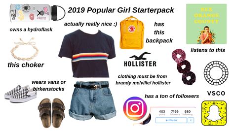 2019 Popular Girl Starterpack Rstarterpacks Starter Packs Know
