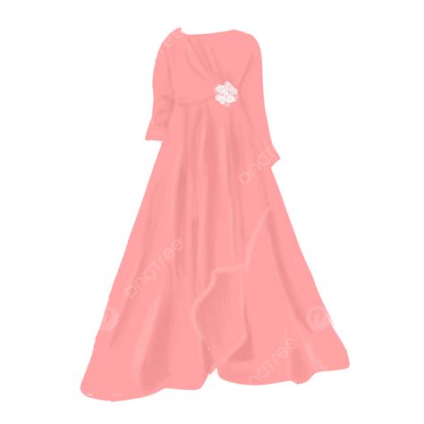 Ein Elegantes Und Schönes Kleid Für Muslimah Kleid Rosa Gamis Png